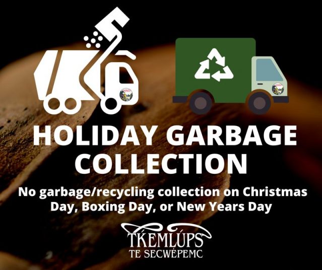 2023 Holiday Garbage Collection Tk̓emlúps te Secwépemc