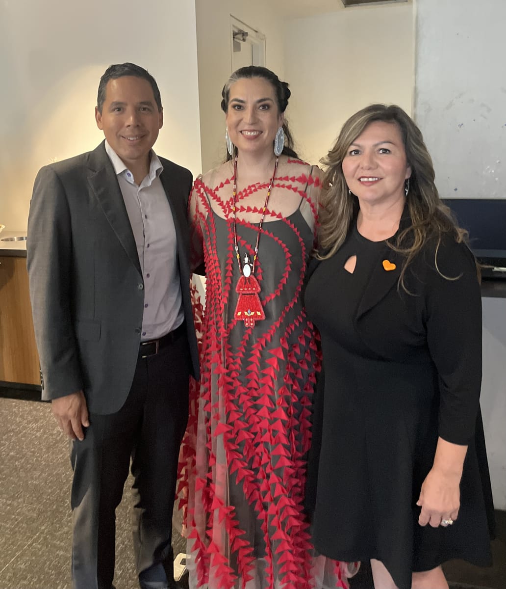 Kúkpi7 Rosanne at TIFF with Tanya Talaga and Natan Obed